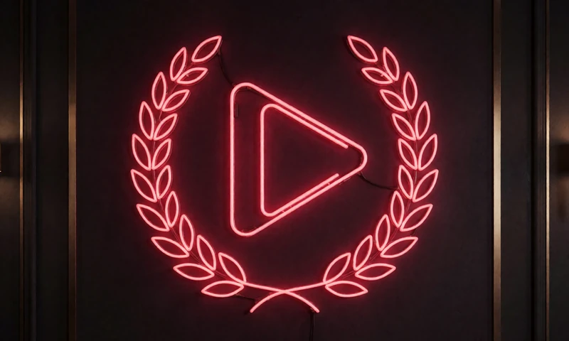 Rotes Neon-Play-Symbol im Lorbeerkranz f&uuml;r die Play'n GO Spielautomaten bei Casina